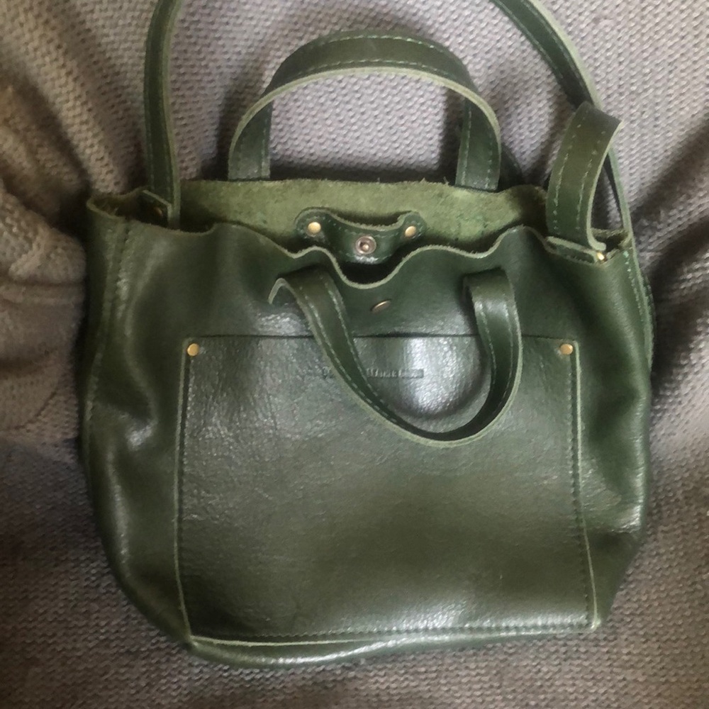 Portland leather goods crossbody in forest moving sale!